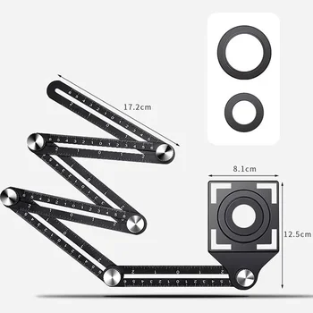 

Universal Six-Sided Angle Measuring Locator - Multi-Angle Measuring Tool Paste Floor Tile Glass Vientiane Universal Hole Punch