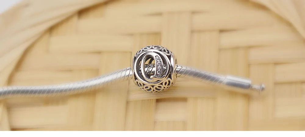 PDB ZZ 56 925 Sterling Silver Bracelet Charm Bracelet 925 silver 26 letters original Charm Beads