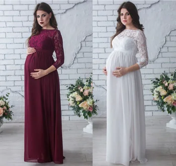 

Maternity Clothing Props Pregnant Women Clothes Lace Mopping Long Section Pregnant Women Dress Pregnant Women Photo Clothing