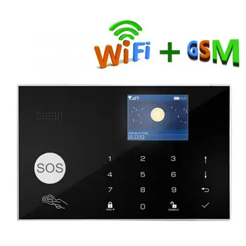 

Alarm System Kits 2.4in TFT Color Screen APP Remote Control WiFi+GSM Burglar Alarm Support for Alexa/ Home 100-240V