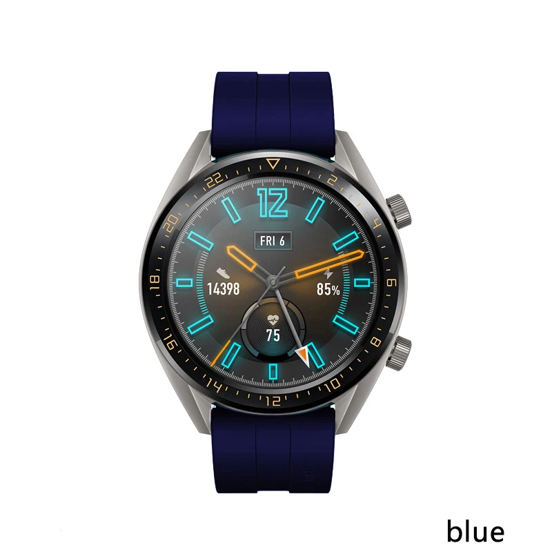 22 мм ремешок для huawei Watch GT/GT2 46 мм спортивный силиконовый ремешок samsung galaxy watch gear S3 Frontier amazfit gts Ремешок Браслет 46 - Цвет ремешка: Blue