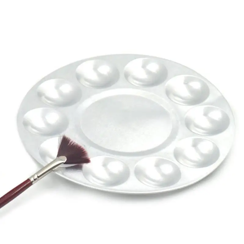 Nail Art Color Metal Aluminium Multi Cells Watercolor Oil Paint Painting Tray Mixing Palette For Nail Painting Makeup Tool Kits Nail Art Color Metal Aluminium Multi Cells Watercolor Oil Paint Painting Tray Mixing Palette For Nail Painting Makeup Tool Kits