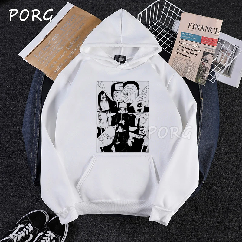 

Naruto Akatsuki Pein White Pink Hoodie Men Cotton Homme Anime Shirt Brand Casual Streetwear Harajuku Fashion Hat Mens Sweatshirt