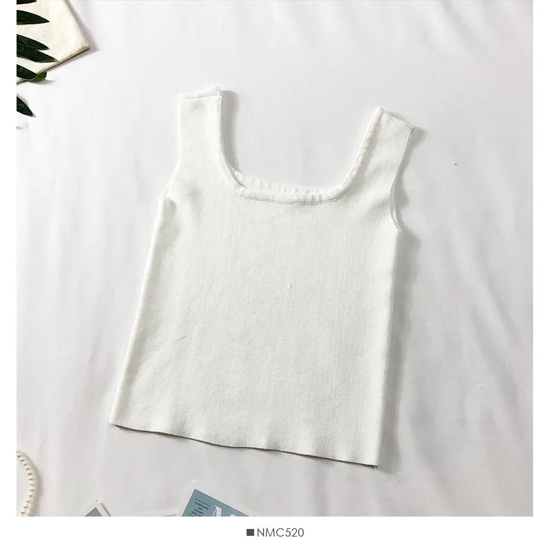 WHITE HELIAR, женские майки, яркие цвета, вязаные топы, хлопок, камзол, Дамский камзол без рукавов, летний топ на бретельках - Цвет: WHITE