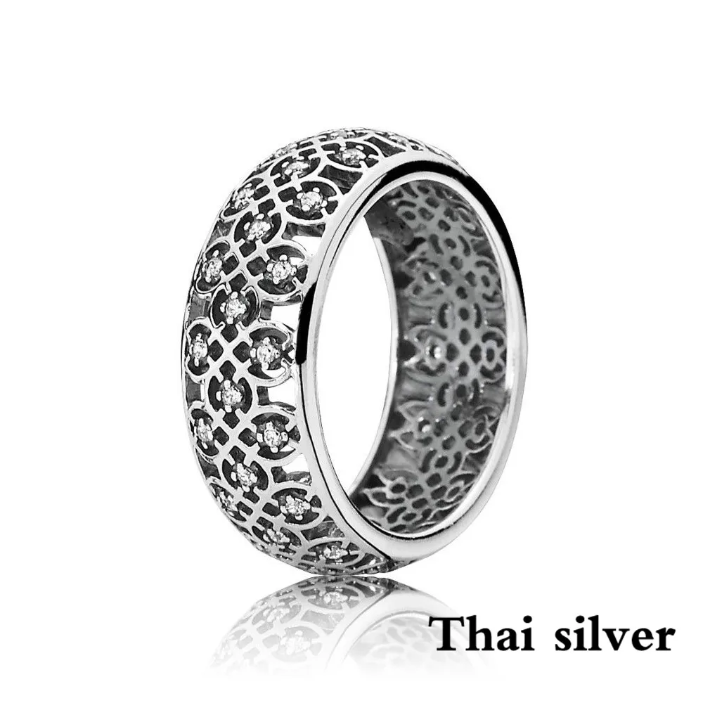 

2019 NEW Retro Style Thai Silver Geometric Simple Hollow Elegant Women Prime Ring Collection Limited Edition Original Jewelry