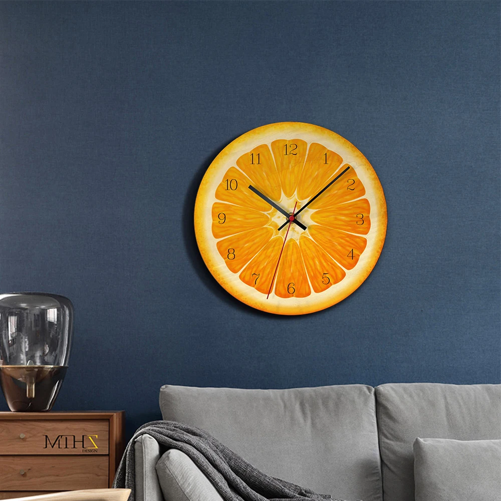 Кухонные настенные часы 11 дюймов мультфильм reloj де сравнению Фрукты украшения