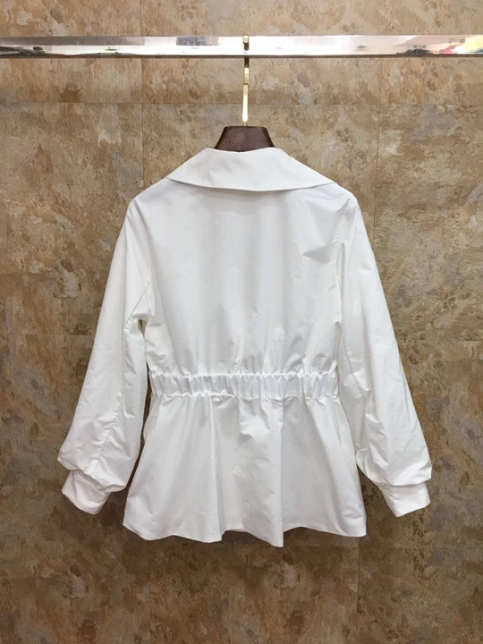 early autumn new style Lapel waist buckle belt elastic, lotus leaf decoration long sleeved and best coat 923