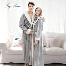 Халат женский халаты женские мужской зимний банный благородная пара теплые толстые фланелевые бархатные халаты свободная мягкая Домашняя одежда с поясом для сна