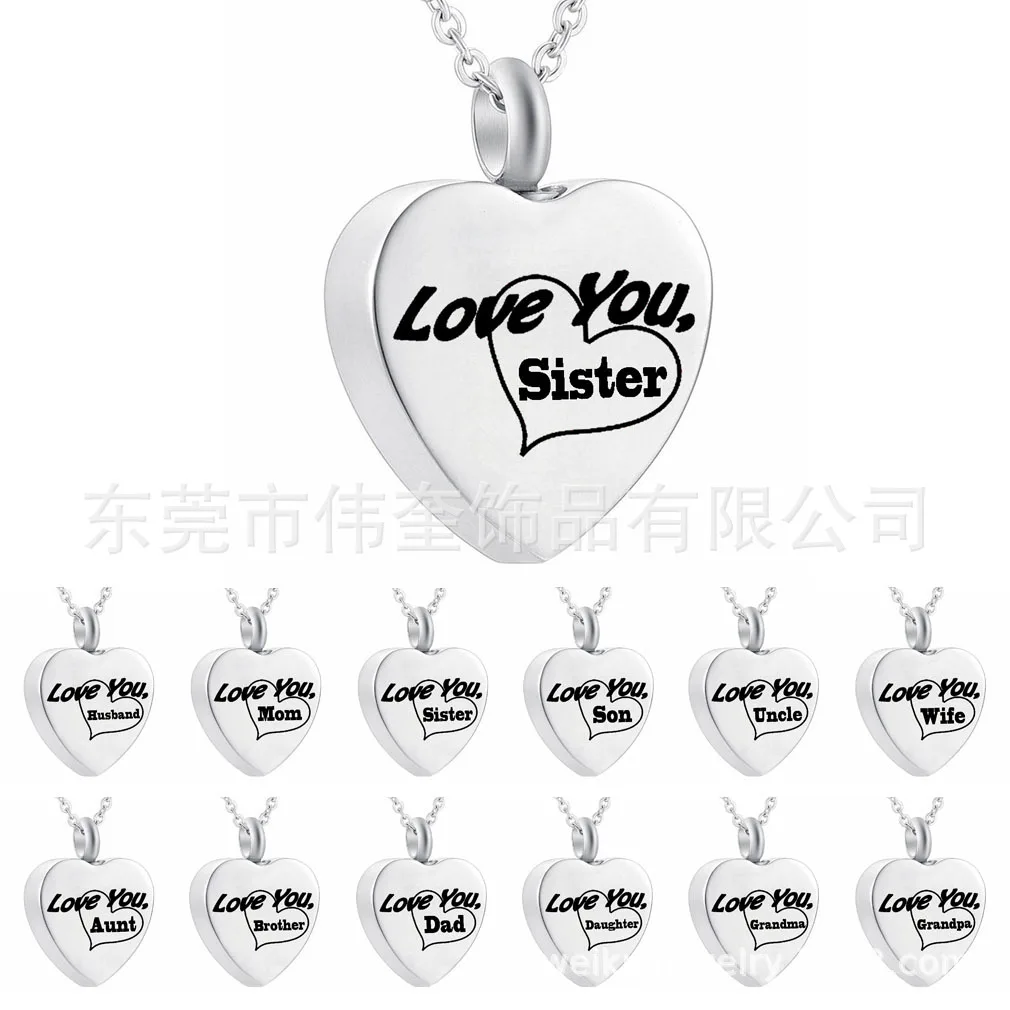 

Hot Models Memorial Relatives Ashes Pendant Lover Ashes Necklace Heart-Shaped Perfume Bottle Cremation Urn Pendant