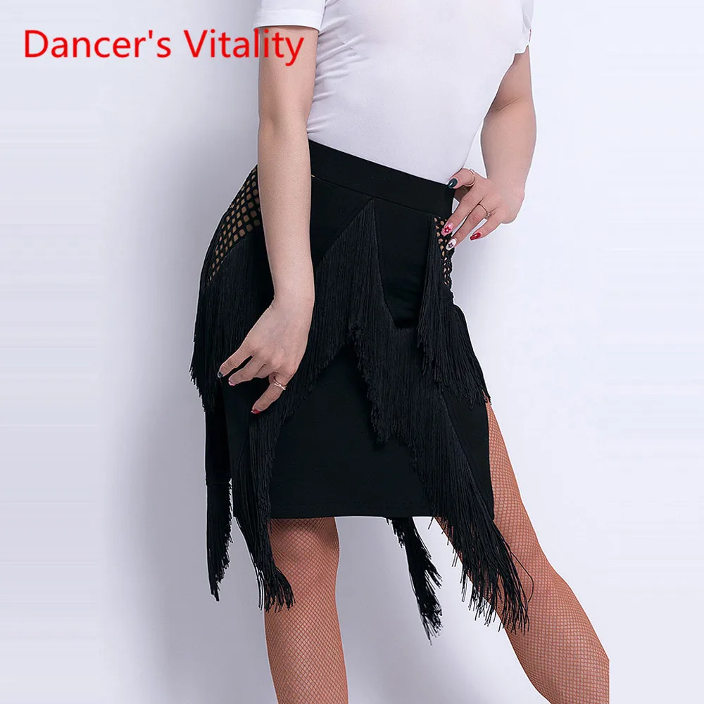 

Latin Dance Wear Female Adult Big Swing Sexy Tassel Skirt New Performance Clothing Training Competition Split Skirt