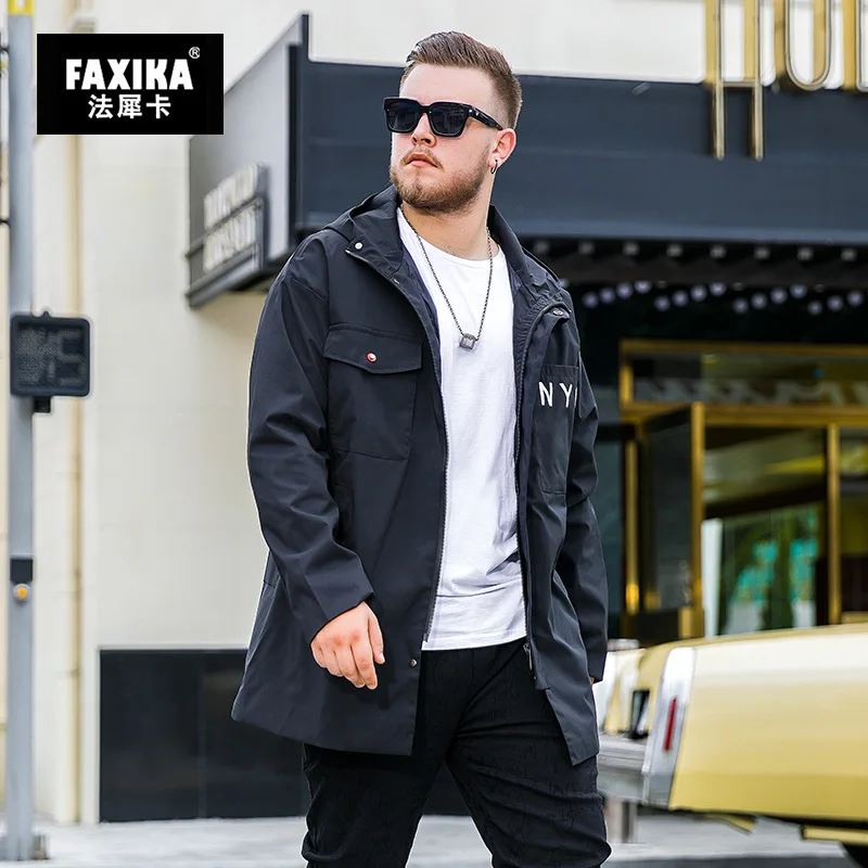 FAXIKA большой размер большой ярдов Мужская Утонченная Толстая весна и осень период и Джокер спортивная куртка и Кепка тренд