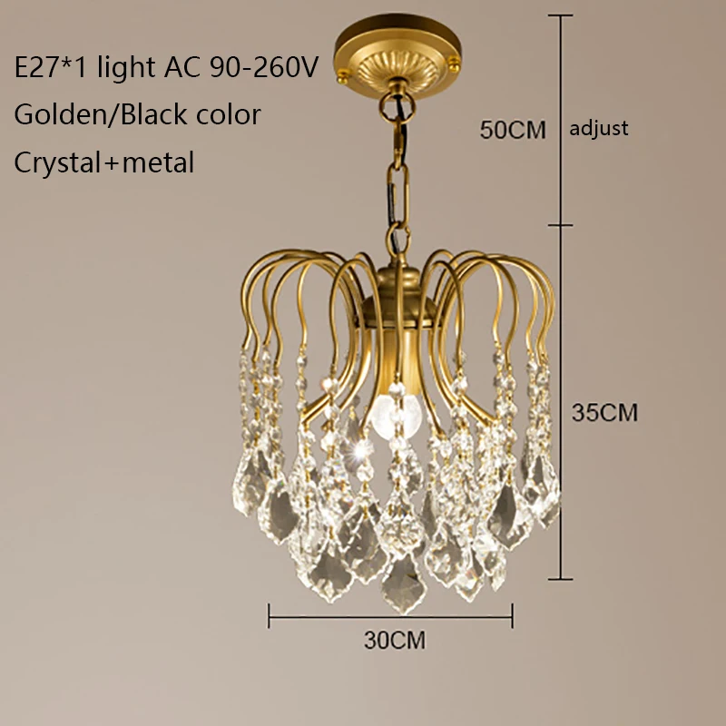 Ретро американский стиль хрустальные люстры винтажный черный/золотой цвет