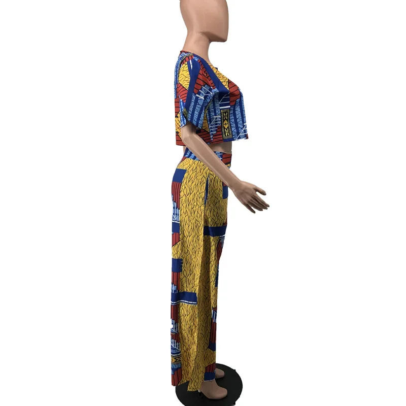 Autumn Sexy African Women Printing Two Pieces Sets Top and Skirt African Suit Clothes For Women women two piece set african dress