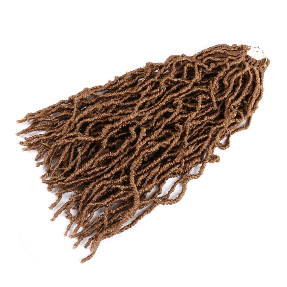 Aigemei Nu Locs богиня Faux Locs Curly Омбре косички волос 18 дюймов 21 прядь/упаковка синтетические крючком косички волос Exntension - Цвет: 27