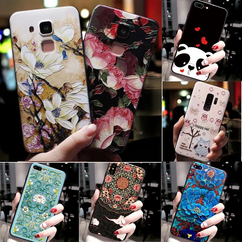 

For Huawei Honor 7 Lite Case Silicone 3D Flower Emboss TPU Soft Phone Case For Huawei GT3 NEM-L31 Case Honor 5C NEM-L51 Cover