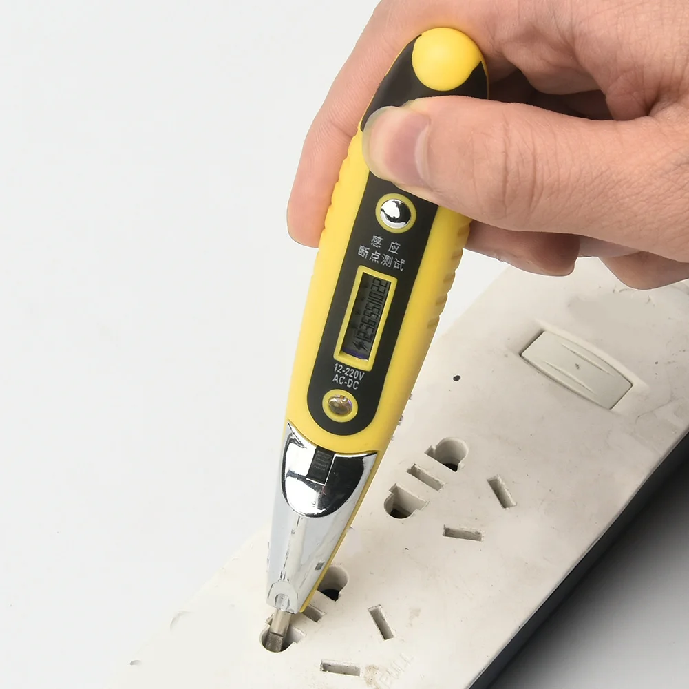 DC 12~ 220V Многофункциональный Бесконтактный Электрический тест-ручка напряжение Цифровой дисплей детектор Тест er