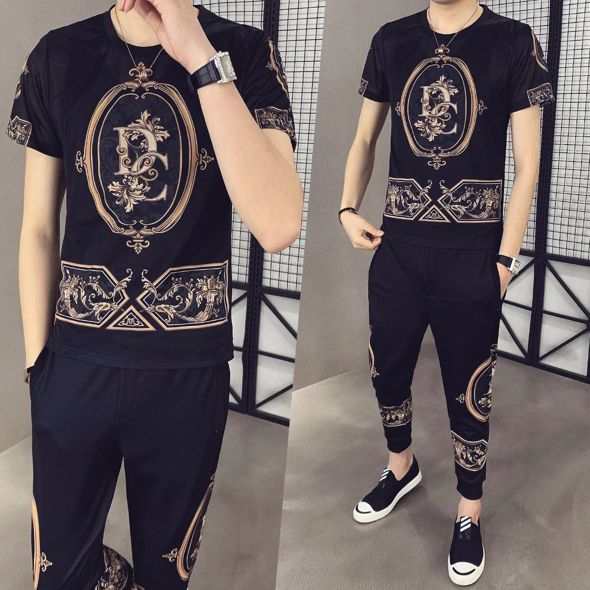 Tracksuit Men 2020 Summer Set Men Slim Fit Outfits Men Set Short Sleeve T Shirt 2 Piece Set Top And Pants Men High Quality Tracksuit Men 2020 Summer Set Men Slim Fit Outfits Men Set Short Sleeve T Shirt 2 Piece Set Top And Pants Men High Quality