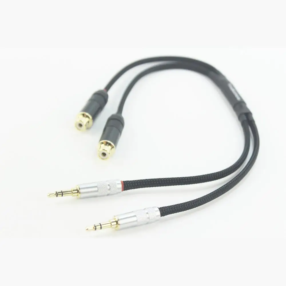 2 x 3 5mm to RCA Female Cable Balanced Headphone Audio Adapter Cable 1FT 0 3M for PHA 3