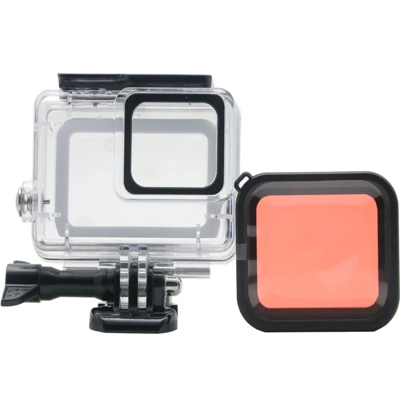 Case And Red Filter Для Gopro 7 Siver белый водонепроницаемый чехол+ цветной Дайвинг фильтр объектив погружение защитный аксессуар для подводного плаванья для Go Pro Hero 7 новые аксессуары - Цвет: Case And Red Filter