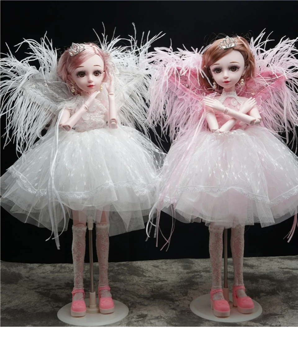 Роскошное перо Фея Свадебное платье для куклы 60 см BJD Модель Кукла игрушка Моделирование 3D кукла игрушка умная девочка игрушка модель музыкальная Кукла Подарочный набор