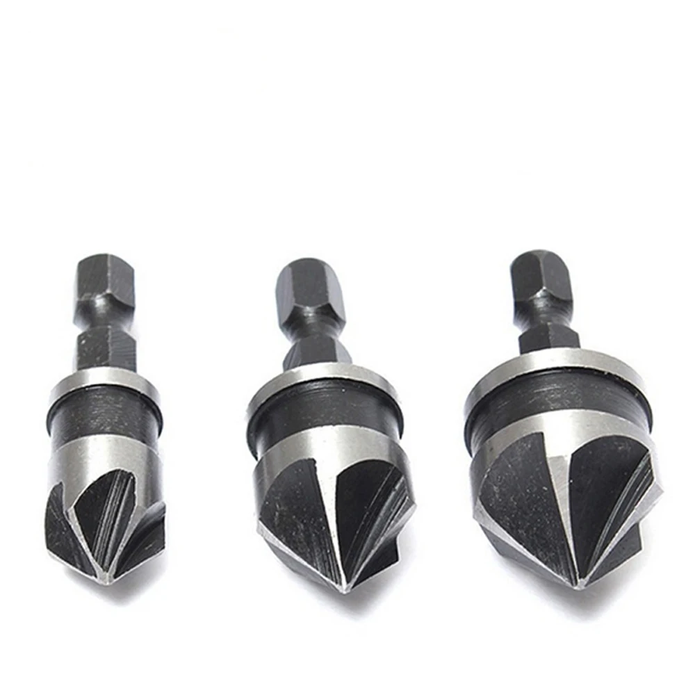  3pcs/set Hex Countersink Boring Set for Wood Metal Quick Change Drill Bit Tools