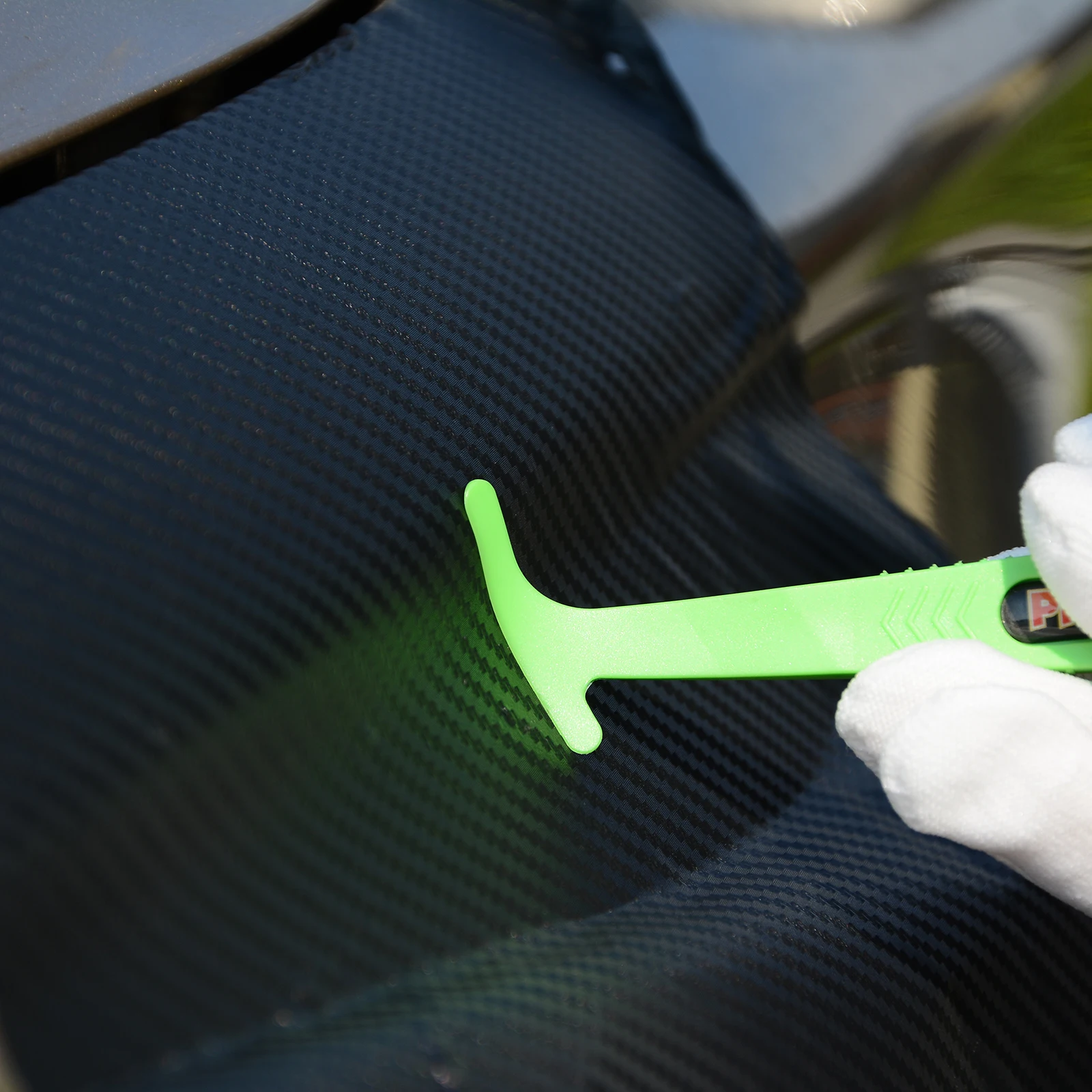 FOSHIO 3pcs Carbon Fiber Micro Magnet Sticker Stick Squeegee Vinyl Car Wrap Tool Kit Magnet Wrapping Scraper Styling Accessories