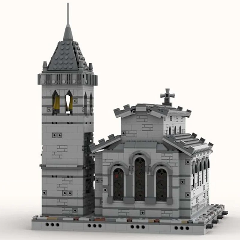 Moc Chiesa Medievale-Modulare Notre-Dame De Modello Building Blocks Vintage Famosa Casa Architettura Mattoni Giocattolo Per Bambini Regalo