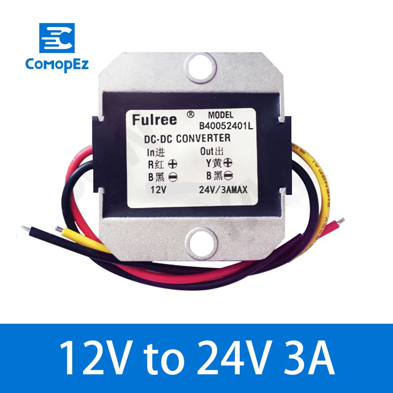 12 V-24 V 5A Водонепроницаемый DC преобразователь Step Up импульсный повышающий стабилизатор 9-20V переменный 24 V автомобиль Повышающий Модуль источника питания трансформатор - Цвет: 12V to 24V 3A