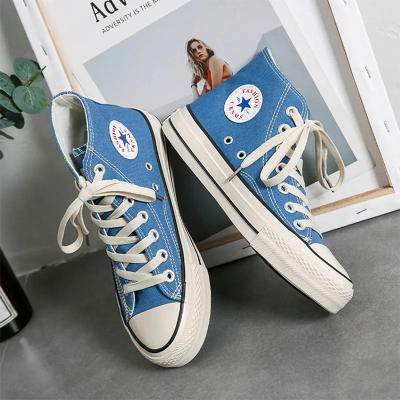 MENGSAI F332 Hight-top Classic Canvas Shoes Women's Summer New Style COUPLE'S Basic Men's Versatile Students Cloth Shoes