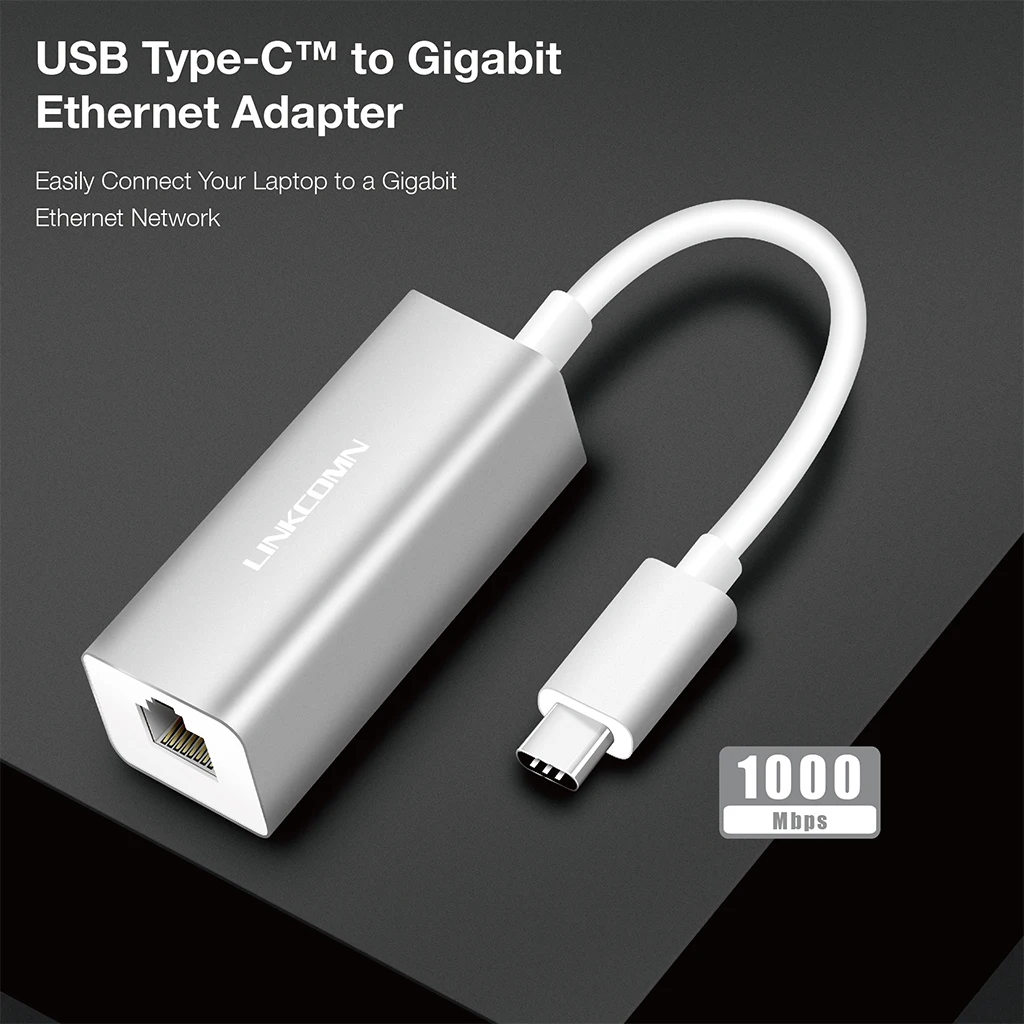 Адаптер Linkcomn usb type-C для Gigabit Ethernet 20 см