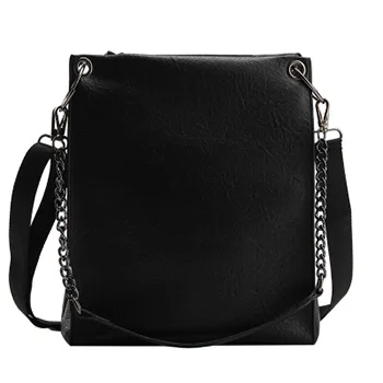 Mara's Dream New Solid Color Female Bag Shoulder Diagonal Chain Bag Black Vertical Square Shoulder Bag