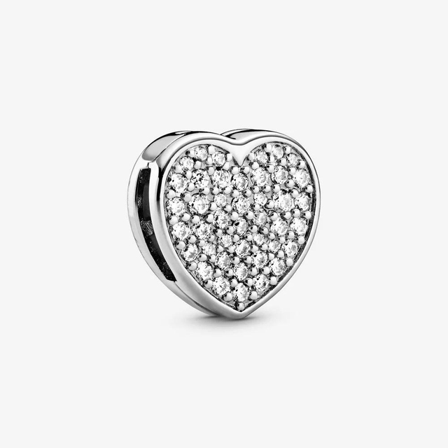 Sterling Silver Charms Beads Original Reflections Clip Heart Clover Crown Charm Fit Pandora Bracelets Diy Jewelry For Women