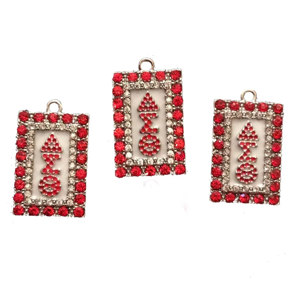 Греческое братство AEO DST DELTA SIGMA THETA Стразы Квадрат DIY Шарм - Окраска металла: 10pcs charm