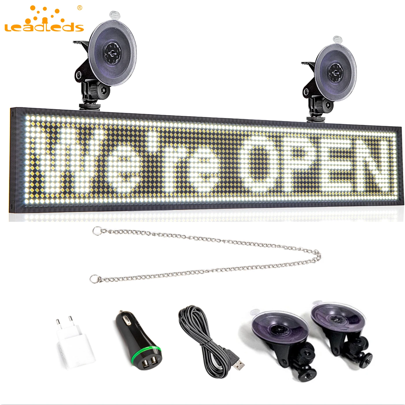 50cm White Module Car Led Sign Panel Wifi Programmable Scrolling Message Led  Display Board With Chain And Sucker Business Open Led Displays  AliExpress