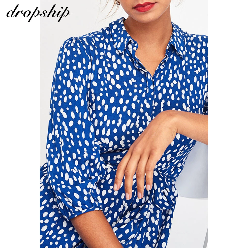 Dropship летнее Повседневное платье макси для женщин, шифоновое элегантное офисное платье для женщин, большие размеры, платье-рубашка