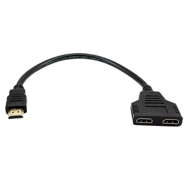 Кабель-адаптер HDMI-совместимый со штекером на двойной женский сплиттер-адаптер