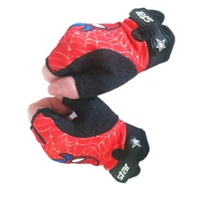 Half Finger Kids Bike Gloves Sport Running Overlock Sewing Anti-Slip Stretch Cycling Gloves For Kids Cartoon For Boy