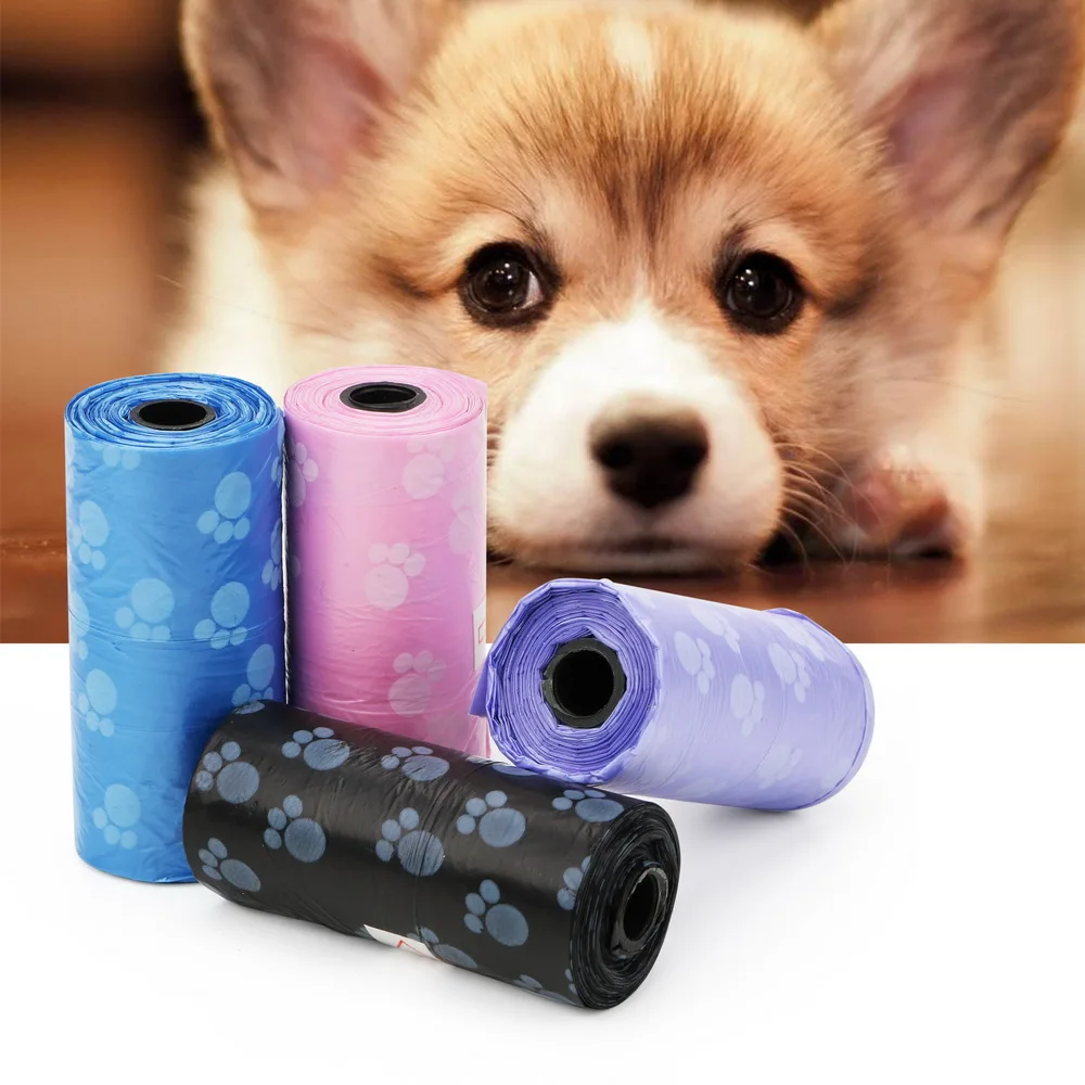 

NICEYARD 2 Rolls 30 Pcs Printing Cat Dog Poop Bags Outdoor Pet Waste Clean Poop Bags Home Clean Refill Garbage Bag Degradable
