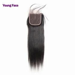 Non-Remy Woman Closures Only Human Hair Brazilian Human Hair Transparent  Lace Closure Straight 4x4 8-12inches