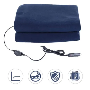 

Car Supplies Winter Hot Navy Blue Fleece 12V Switch Control Constant Temperature Heating Blanket Car Electric Blanket 150*110cm