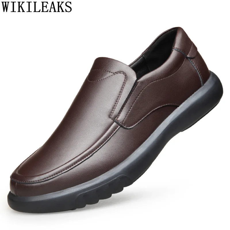 

Men Casual Shoes Business Suit Formal Slip on Shoes Men Loafers Men Dress Shoes Man Leather Casual Business Brown Dress Scarpe