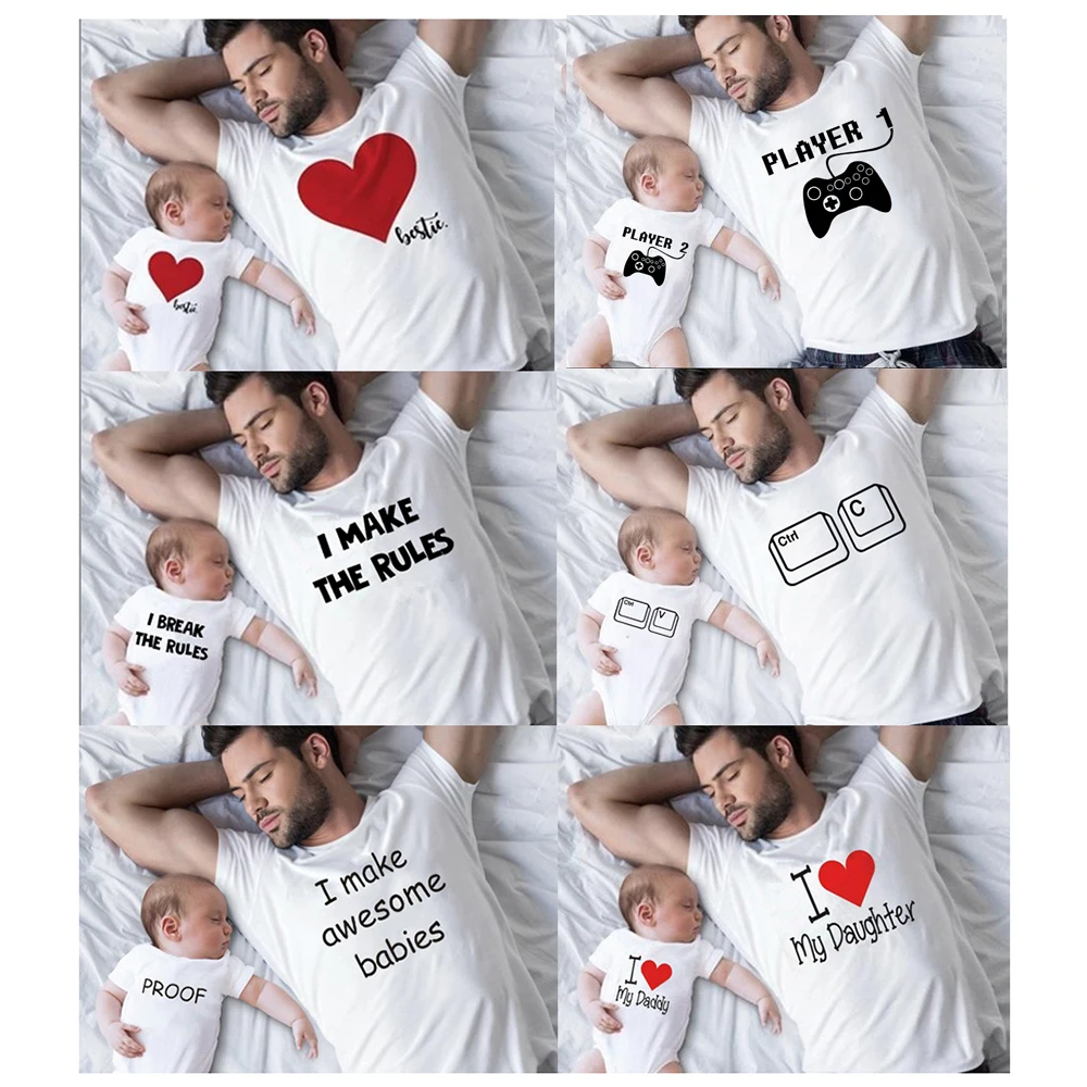Father and Son Best Friends for Life Family Matching Family Look T Shirt Baby Dad Matching Clothes Father and Son Matching 4