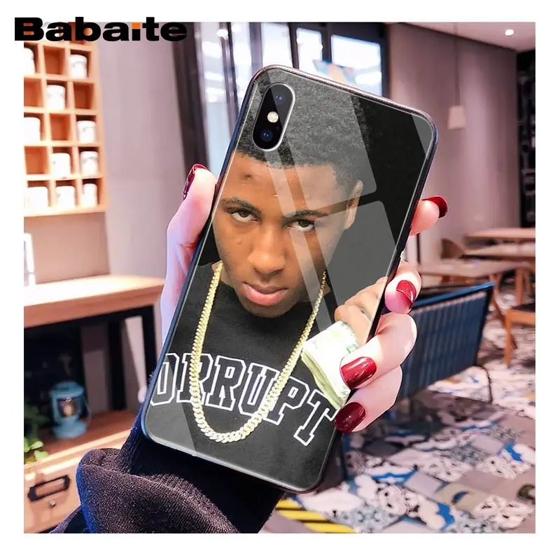 Babaite Youngboy ни разу не ломались снова Мерч закаленное Стекло чехол для телефона для iphone 11 Pro XS MAX XR 8X7 Plus 6s 6 Plus чехол