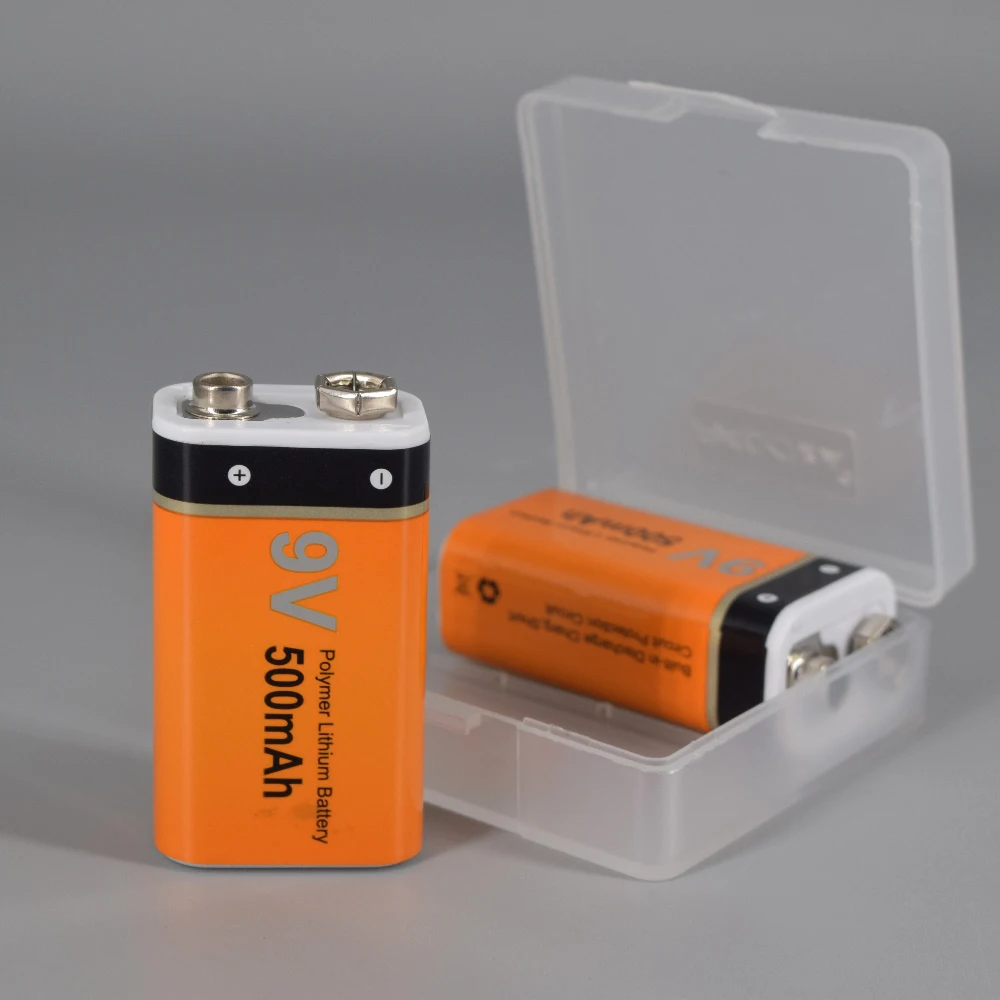 PALO 9V Rechargeable Battery 500mAh 9V Lithium rechargeable battery 9v 6f22 Li-ion batteries for Mrophone 9v Battery