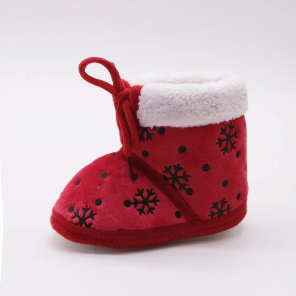 Ботинки на мягкой подошве для новорожденных с рождественским принтом; Теплая Обувь для новорожденных; нескользящая обувь для малышей; повседневная обувь для детей 6-18 месяцев; Прямая поставка;#12