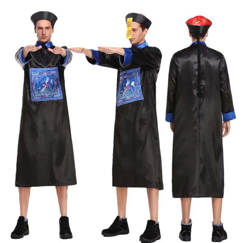 Маскарадные костюмы на Хэллоуин для взрослых мужчин, китайские традиционные костюмы зомби, костюм династии вампира Цин, костюм танга, платье для выступлений