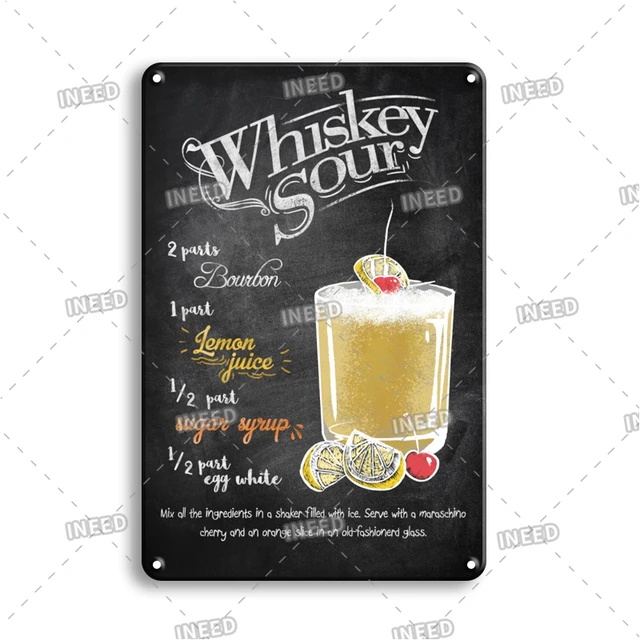 INEED Vintage Metal Tin Sign Decorations Gin & Tonic Cocktail Plate Decorative Poster Plaque Retro Bar Kitchen Home Wall Decor 10550