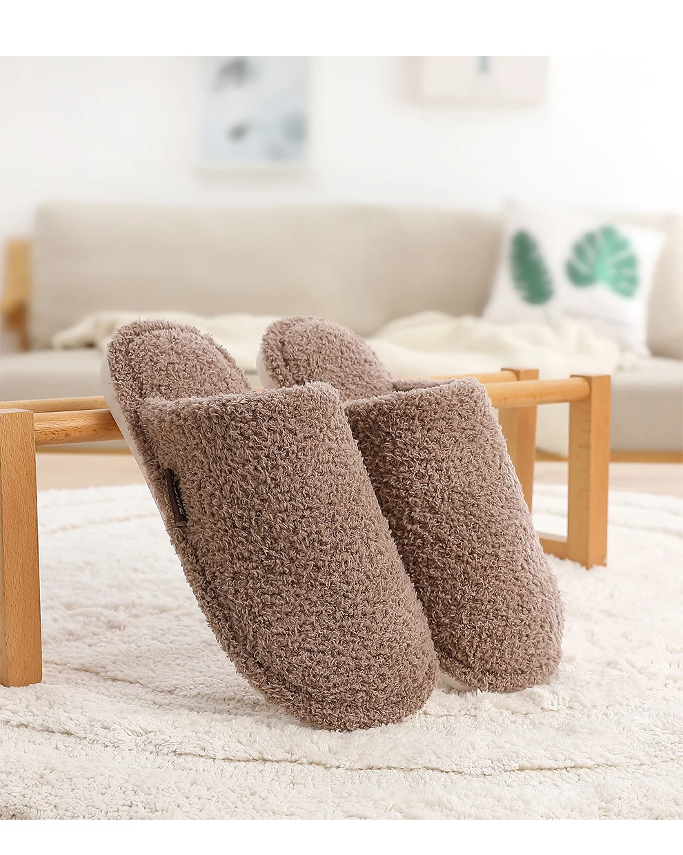 ASIFN Men Slippers Indoor Autumn Winter Suede Soft Bottom Warm Home Female Slipper Couple Thick Bottom Chinelo Masculino
