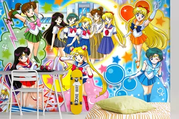 

[Self-Adhesive] 3D Sailor Moon 937 Japan Anime Wall Paper mural Wall Print Decal Wall Murals Belly