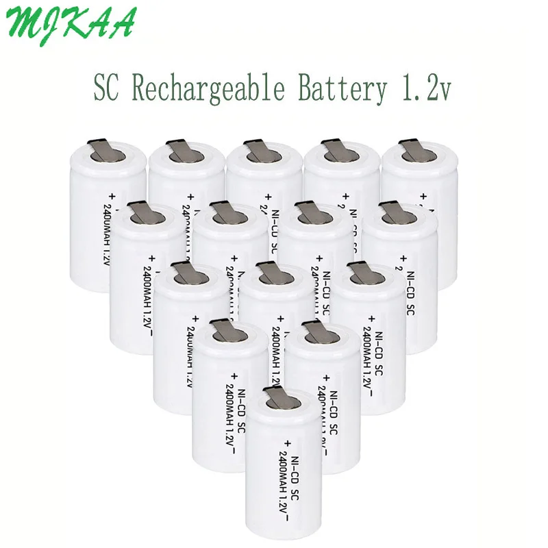Аккумуляторная батарея MJKAA 15 шт. SC 2400 мач 1 2 в аккумуляторы Sub C 22*42 для